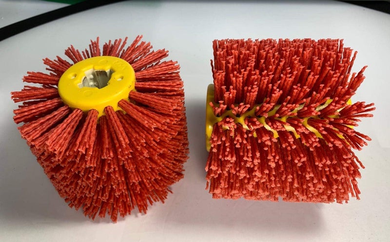 Signi Abrasive Nylon Drawing Wheel Drum Burnishing Brush for Wood polishing 1 Pack (60 Grrit, Red Color Nylon) - Image 3